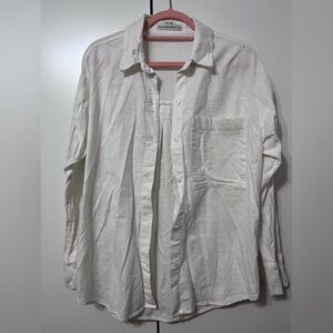 Oversized Abercrombie and Fitch Linen Blend button down shirt (little sheer)